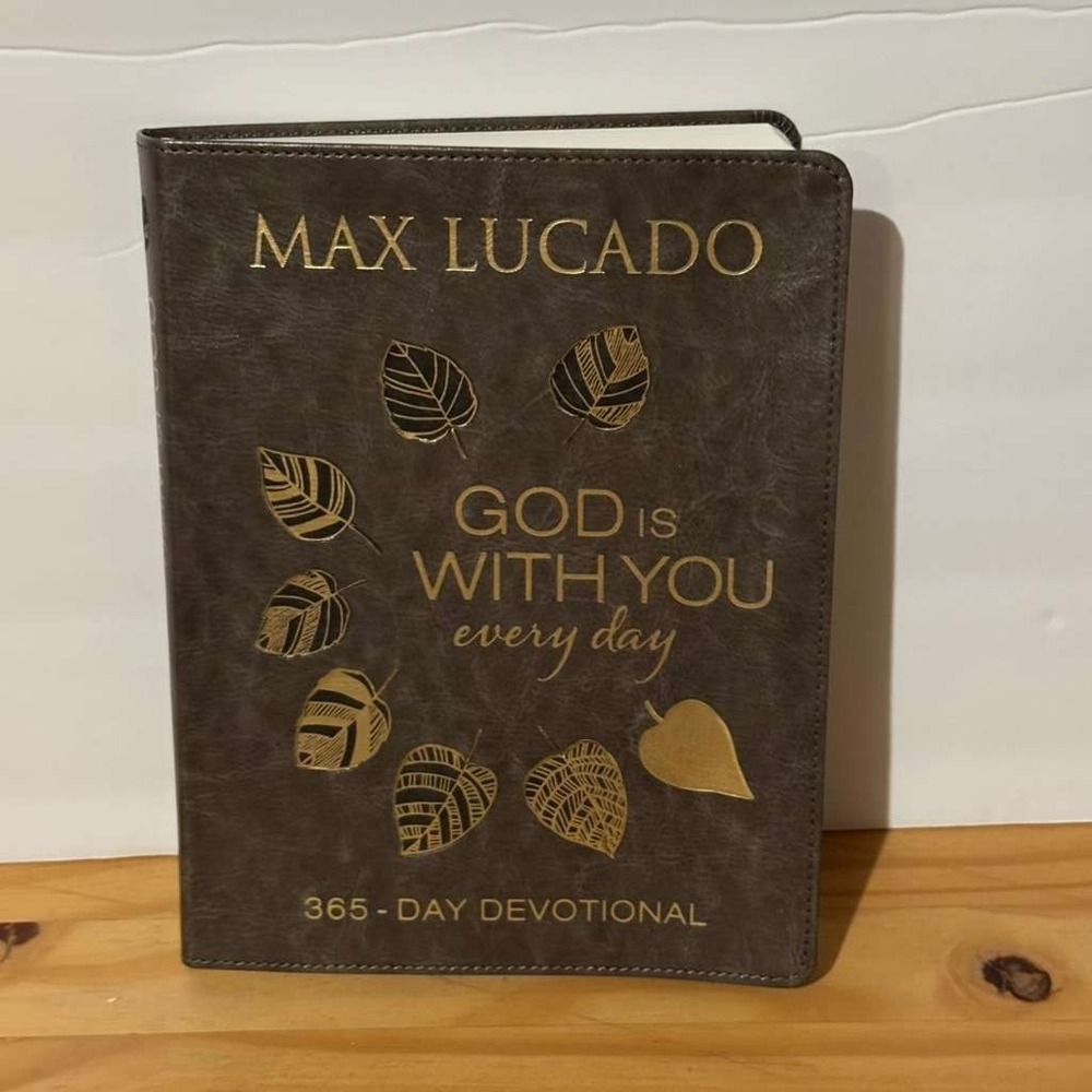 Max Lucado God Is With You Every Day 365 Day Devotional Brown Leathersoft Book